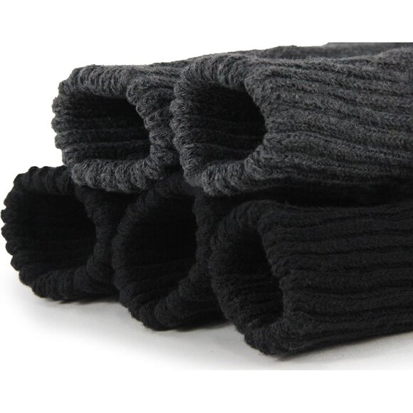 BenSorts Women 5 Packs Black Gray Polyester Winter Thick Warm Boots Socks - Picture 3 of 6